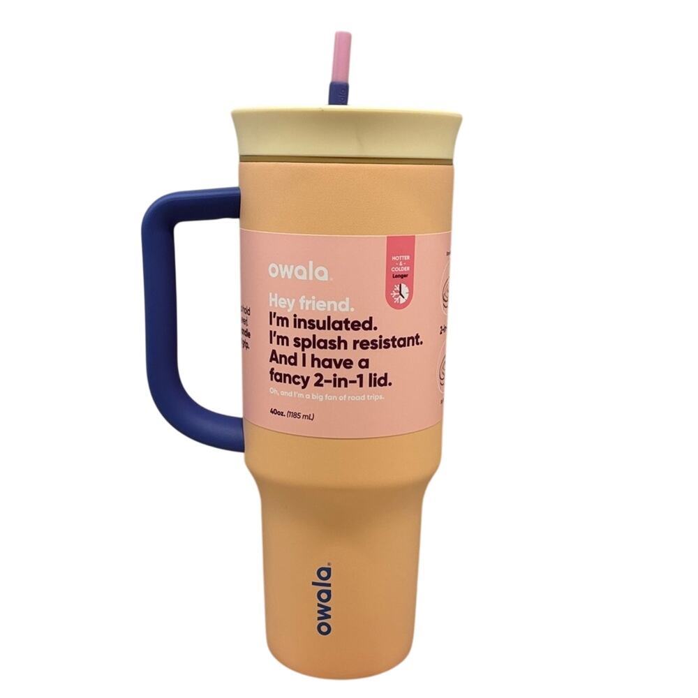 Owala 40 oz Tumbler –‎ Chin Up Buddercup | Stainless Steel Insulated Mug, NWT
